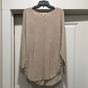 Michael Kors Taupe Long Sleeve Knit Top